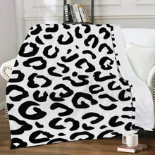 Load image into Gallery viewer, Ti Amo I love you - Exclusive Brand - White &amp; Black Animal Print - Micro Fleece Blankets
