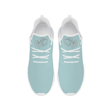 Load image into Gallery viewer, Ti Amo I love you - Exclusive Brand - Medium Ziggurat - Double White Heart -  Lightweight Mesh Knit Sneaker - White Soles
