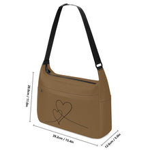 Load image into Gallery viewer, Ti Amo I love you - Exclusive Brand - Coyote Brown - Double Script Heart - Journey Computer Shoulder Bag
