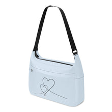 Load image into Gallery viewer, Ti Amo I love you - Exclusive Brand - Blue Chiffon - Double Script Heart - Journey Computer Shoulder Bag
