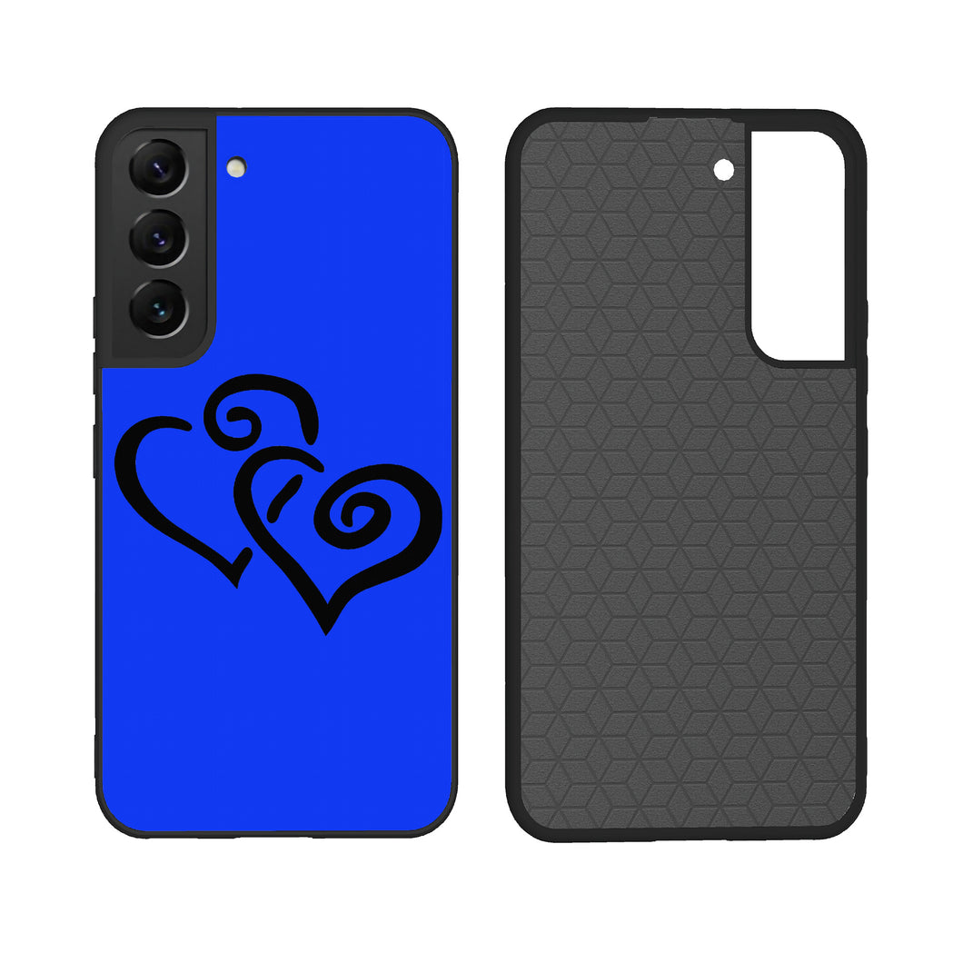 Ti Amo I love you - Exclusive Brand  - Blue Blue Eyes - Double Black Heart - Samsung Galaxy S22 Glass Case