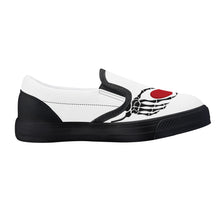 Load image into Gallery viewer, Ti Amo I love you - Exclusive Brand  - White - Skeleton Hands with Heart  - Kids Slip-on shoes - Black Soles
