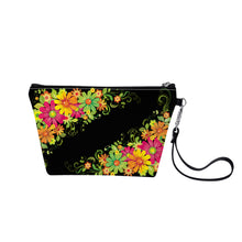 Load image into Gallery viewer, Ti Amo I love you - Exclusive Brand  - Black  - Multicolor Floral - Sling Cosmetic Bag
