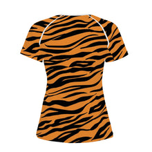 Load image into Gallery viewer, Ti Amo I love you - Exclusive Brand - Zest &amp; Black - Tiger Stripes - Women&#39;s T shirt - Sizes XS-2XL
