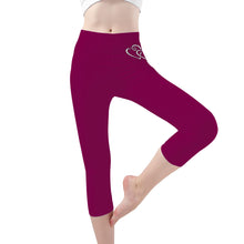 Load image into Gallery viewer, Ti Amo I love you - Exclusive Brand  - Tyrian Purple - Angry Fish -  Womens / Teen Girls / Womens Plus Size - Capri Yoga Leggings - Sizes XS-3XL
