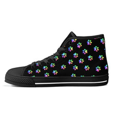 Load image into Gallery viewer, Ti Amo I love you - Exclusive Brand - Paw Prints - High-Top Canvas Shoes - Black Soles
