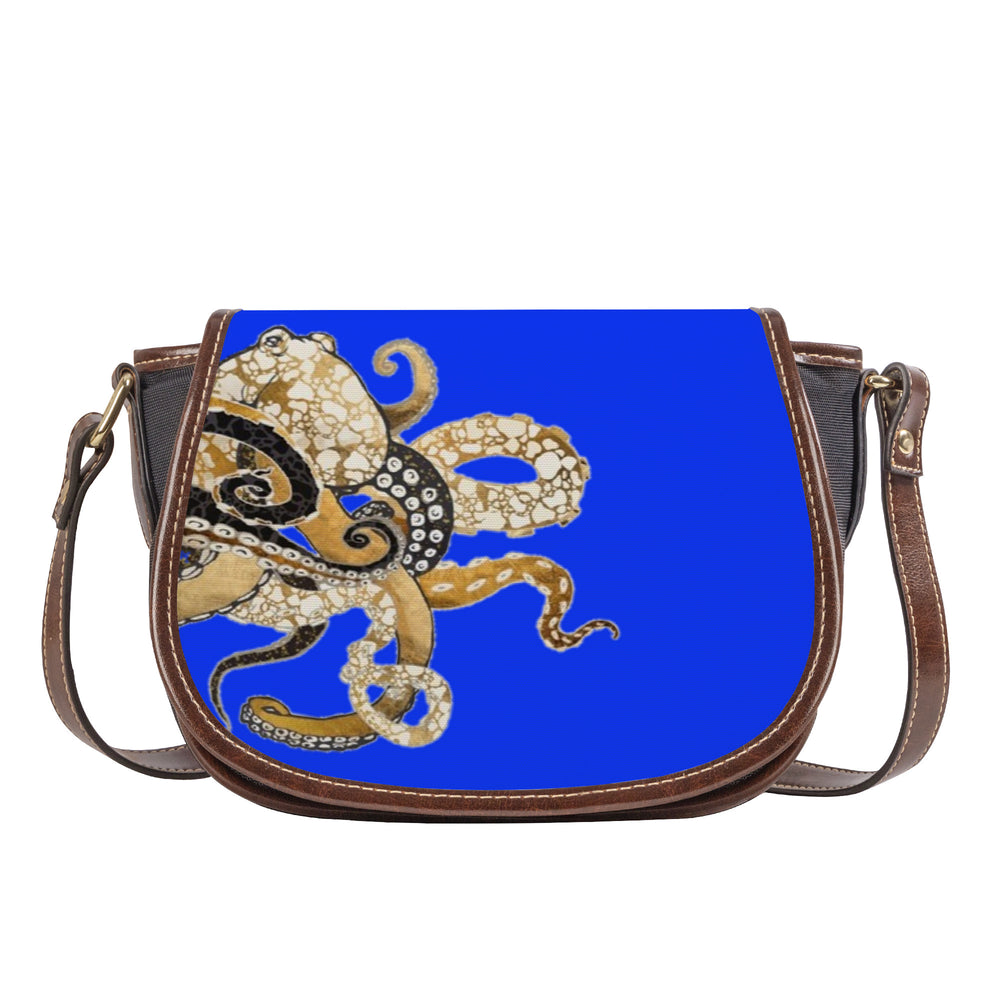 Ti Amo I love you - Exclusive Brand  - Blue Blue Eyes - Octopus - Saddle Bag