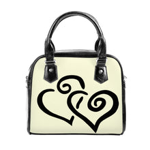 Load image into Gallery viewer, Ti Amo I love you - Exclusive Brand  - Light Yellow - Double Black Heart -  Shoulder Handbag
