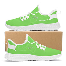 Load image into Gallery viewer, Ti Amo I love you - Exclusive Brand  - Pastel Green -  Double Heart - Womens Mesh Knit Shoes - White Soles
