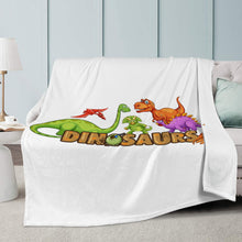 Load image into Gallery viewer, Ti Amo I love you - Exclusive Brand - White Dinosaurs -  Blankets
