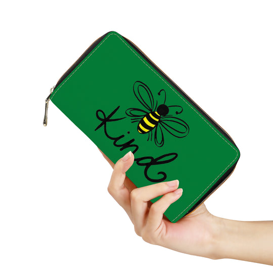 Ti Amo I love you - Exclusive Brand  - Fun Green - Bee Kind - Zipper Purse Clutch Bag