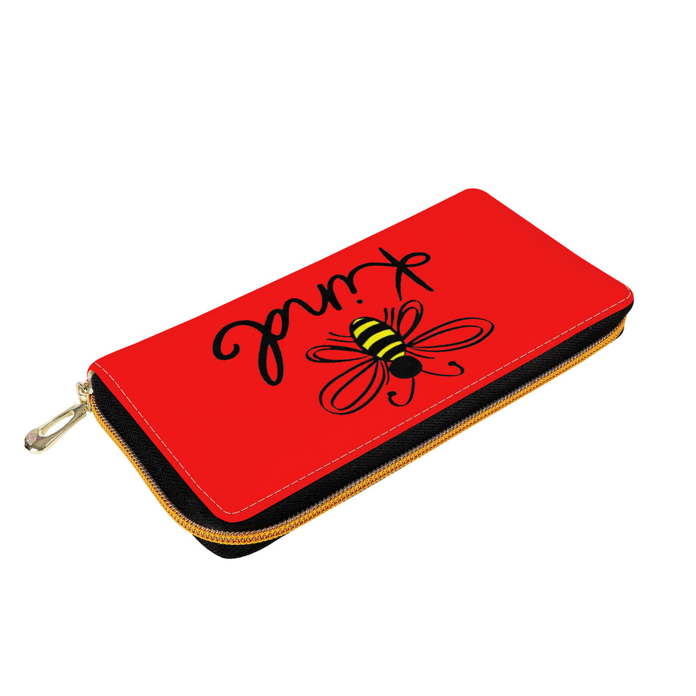 Ti Amo I love you - Exclusive Brand  - Red - Bee Kind - Zipper Purse Clutch Bag