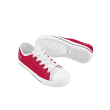 Load image into Gallery viewer, Ti Amo I love you - Exclusive Brand  - Cardinal - Double White Heart - Kids Low Top Canvas Shoes
