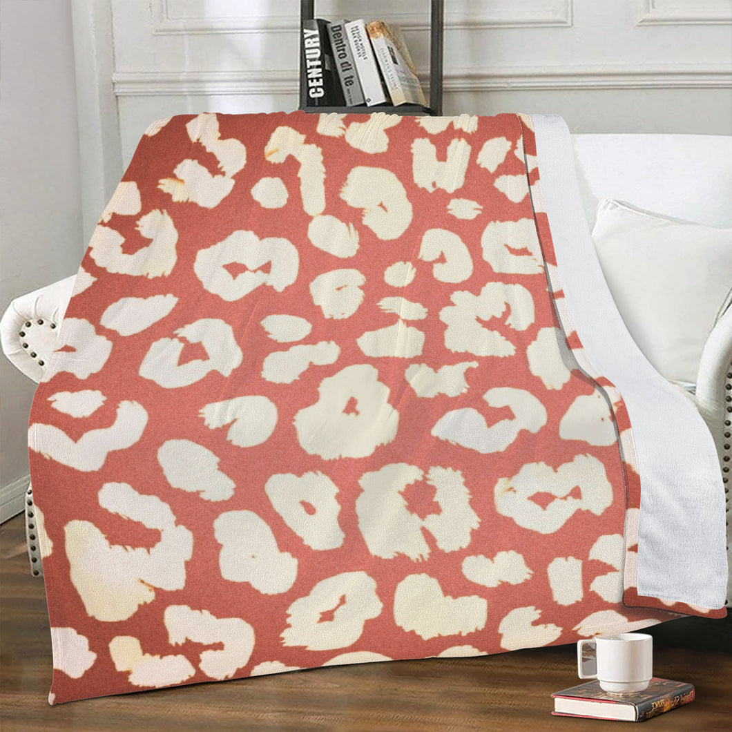 Ti Amo I love you- Exclusive Brand  - Copperfield, Japonica, & Linen Animal Print -  Micro Fleece Blankets