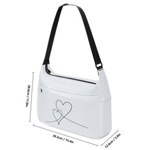 Load image into Gallery viewer, Ti Amo I love you - Exclusive Brand - Aircraft White - Double Script Heart - Journey Computer Shoulder Bag
