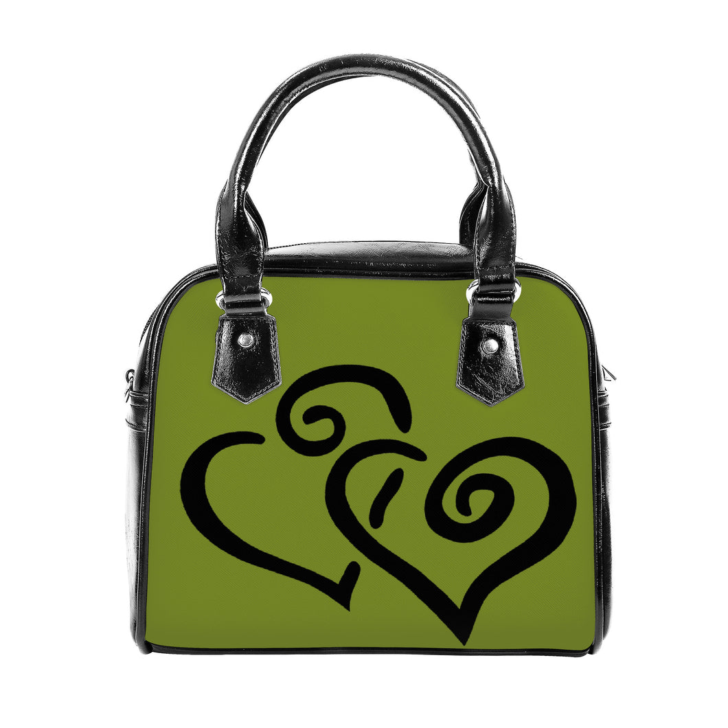 Ti Amo I love you - Exclusive Brand - Wasabi - Double Black Heart -  Shoulder Handbag