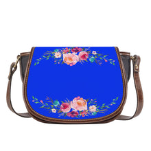 Load image into Gallery viewer, Ti Amo I love you - Exclusive Brand - Blue Blue Eyes - Front &amp; Top Floral Swag - Saddle Bag
