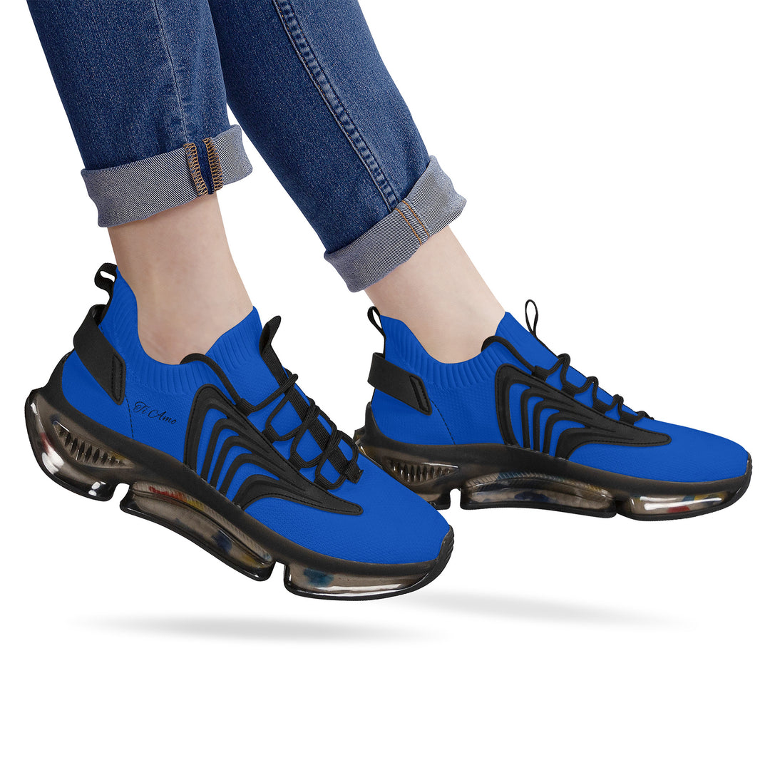 Ti Amo I love you  - Exclusive Brand  - Absolute Zero Blue - Script Logo -Mens / Womens - Air Max React Sneakers - Black Soles
