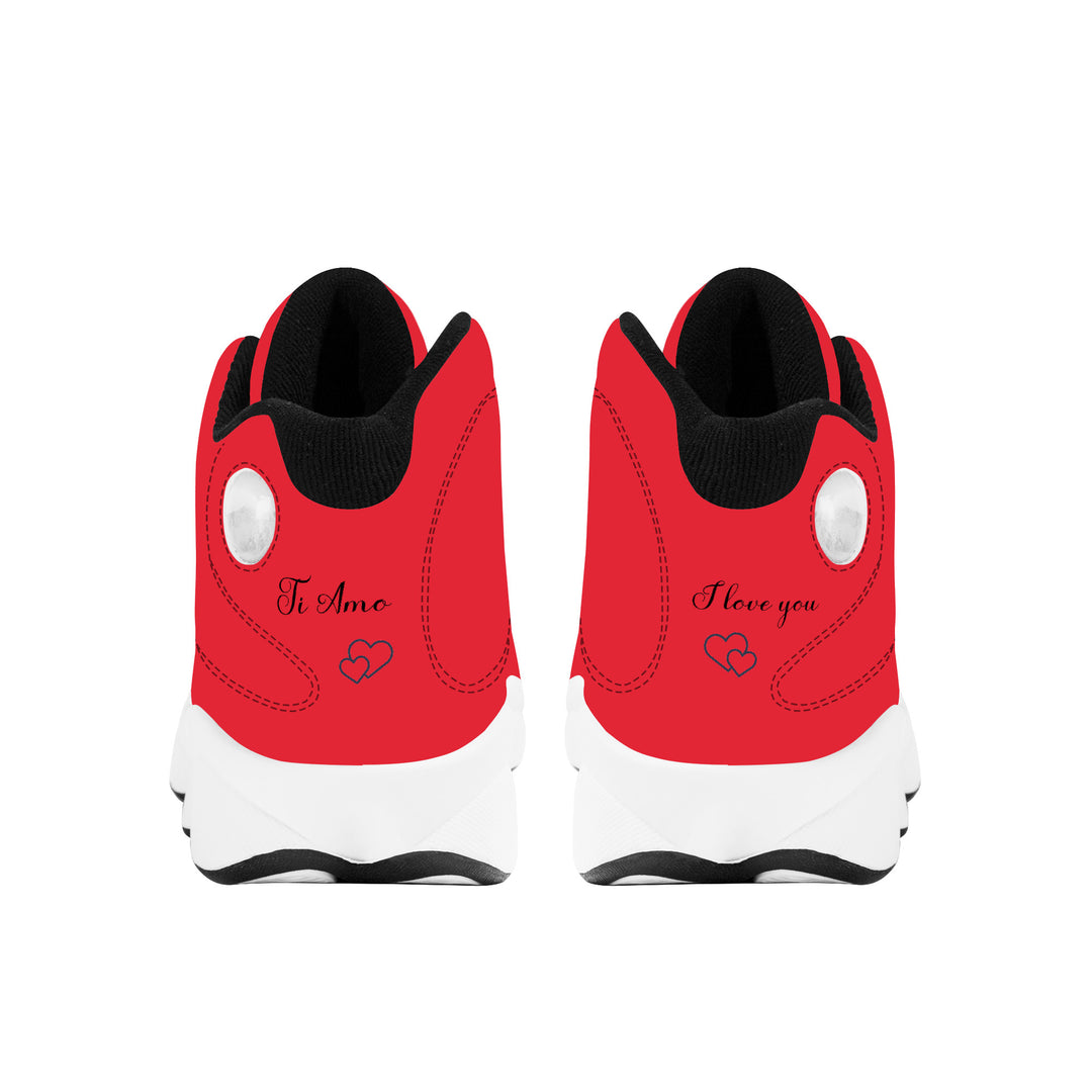 Ti Amo I love you  - Exclusive Brand  - Alaxarian Red- Mens / Womens - Unisex Basketball Shoes - Black Laces