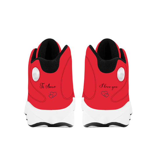 Ti Amo I love you  - Exclusive Brand  - Alaxarian Red- Mens / Womens - Unisex Basketball Shoes - Black Laces