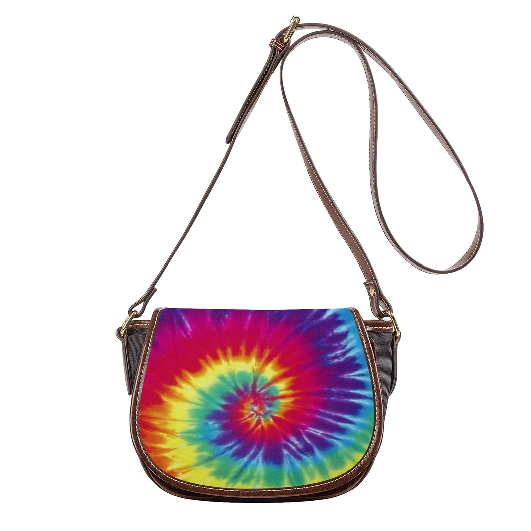 Ti Amo I love you - Exclusive Brand - Rainbow Tie-Dye - Saddle Bag