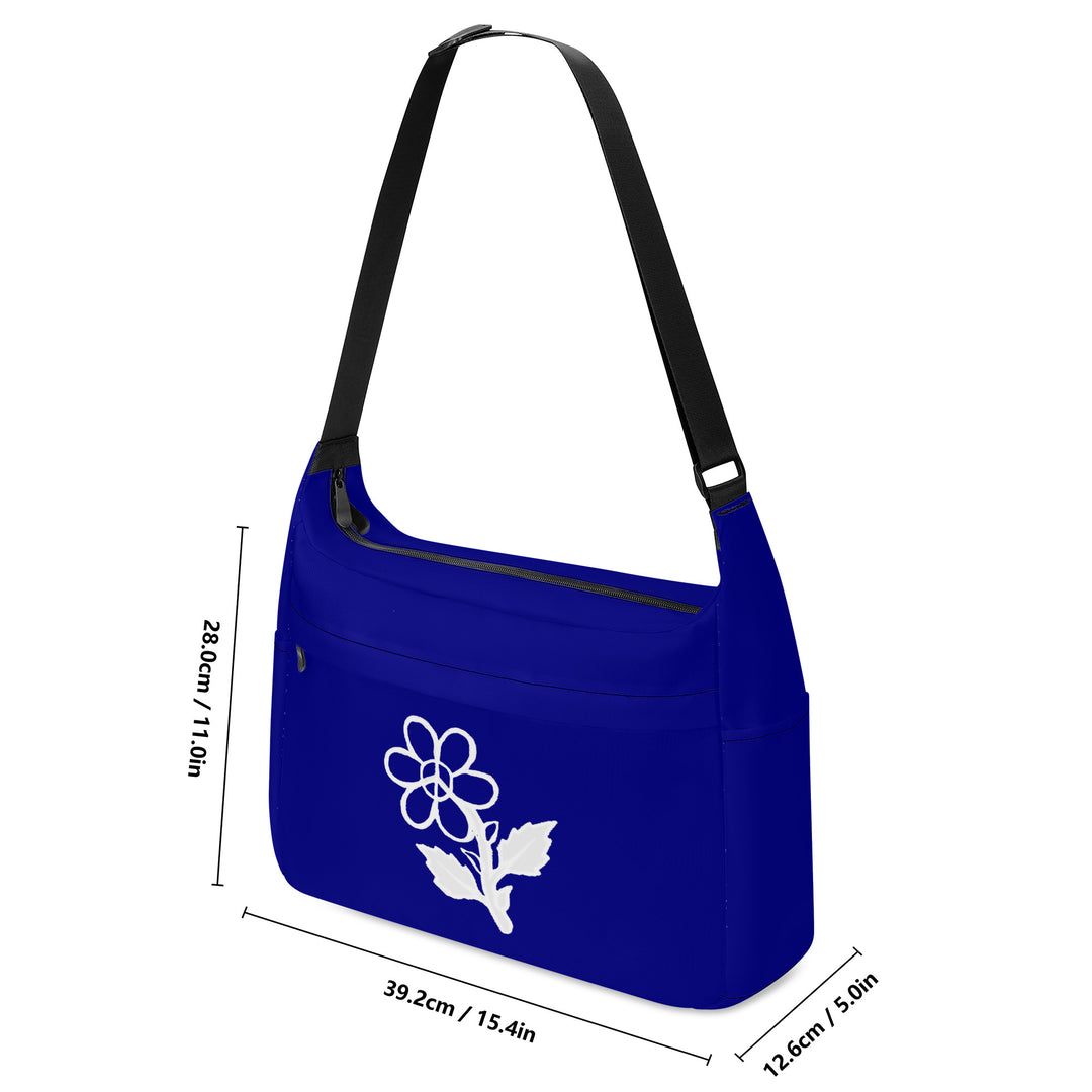 Ti Amo I love you - Exclusive Brand - Dark Blue 2 - White Daisy - Journey Computer Shoulder Bag