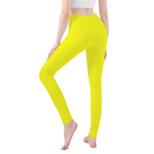 Load image into Gallery viewer, Ti Amo I love you - Exclusive Brand  -Lemon  -  White Daisy -  Yoga Leggings
