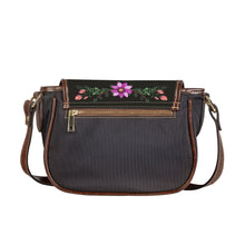 Load image into Gallery viewer, Ti Amo I love you - Exclusive Brand - Pitch Black - Floral Bouquet - Saddle Bag
