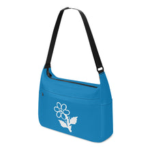 Load image into Gallery viewer, Ti Amo I love you - Exclusive Brand - Aqua Denim - White Daisy -  Journey Computer Shoulder Bag
