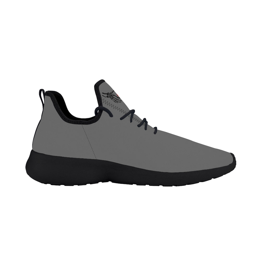 Ti Amo I love you - Exclusive Brand  - Dove Gray - Skelton Hands with Heart - Lightweight Mesh Knit Sneaker - Black Soles