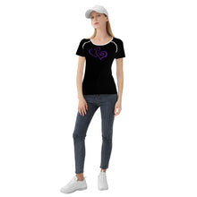 Load image into Gallery viewer, Ti Amo I love you - Exclusive Brand  - Black - Double Purple Heart -  Women&#39;s T shirt
