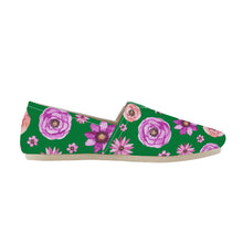 Load image into Gallery viewer, Ti Amo I love you - Exclusive Brand  - Kelly Green with Flowers - Casual Flat Driving Shoe
