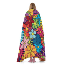 Load image into Gallery viewer, Ti Amo I love you- Exclusive Brand - Colorful Flowers - Hooded Blanket
