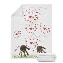 Load image into Gallery viewer, Ti Amo I love you - Exclusive Brand - Child&#39;s Elephant Drawing with Heart Clouds - Blankets
