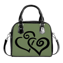 Load image into Gallery viewer, Ti Amo I love you - Exclusive Brand - Light Avocado - Double Black Heart -  Shoulder Handbag
