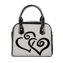 Load image into Gallery viewer, Ti Amo I love you - Exclusive Brand  - Timberwolf - Double Black Heart -  Shoulder Handbag
