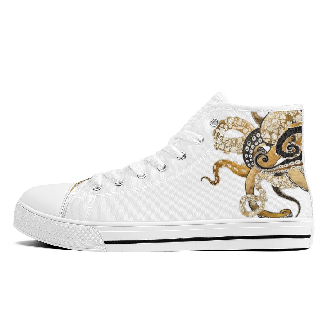 Ti Amo I love you - Exclusive Brand - High-Top Canvas Shoes - White Soles