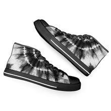 Load image into Gallery viewer, Ti Amo I love you - Exclusive Brand - Black &amp; White Tie-Dye - High-Top Canvas Shoes - Black Soles
