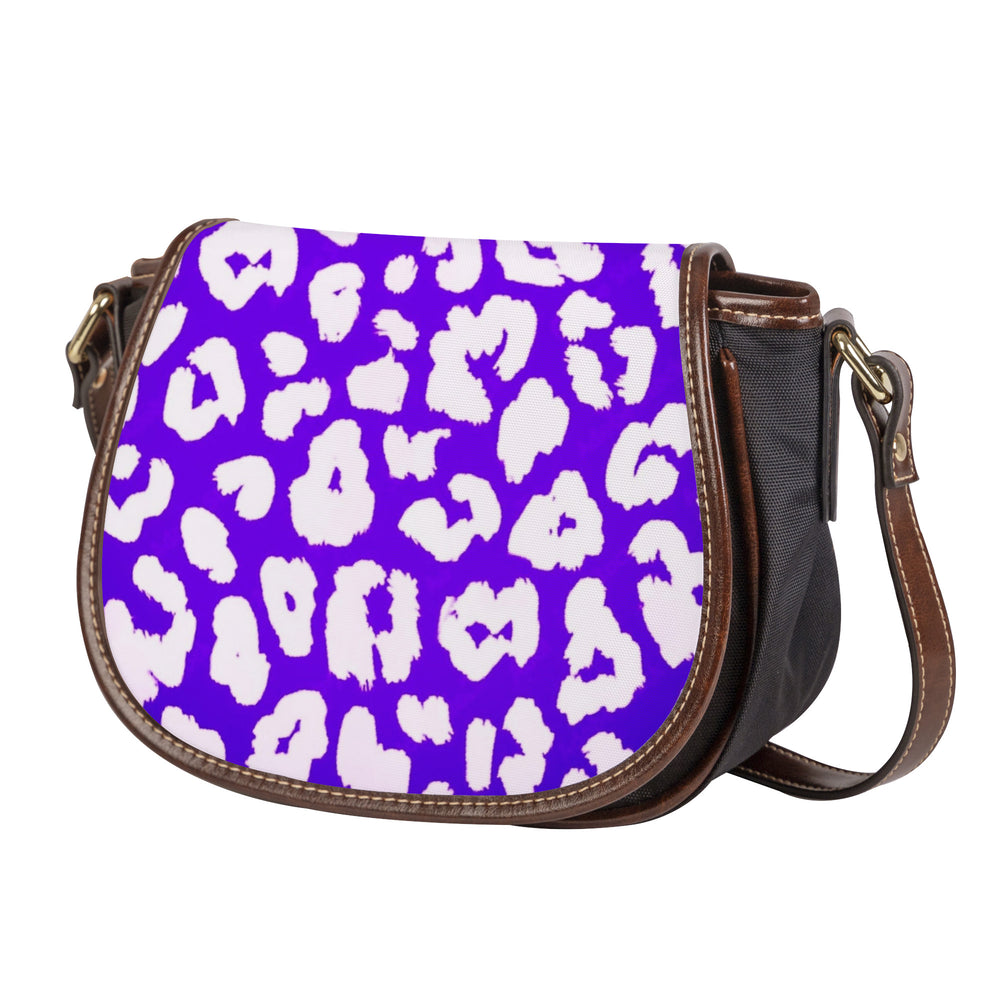 Ti Amo I love you - Exclusive Brand - Electric Violet & Tutu Animal Print - Saddle Bag