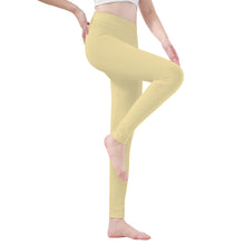 Load image into Gallery viewer, Ti Amo I love you - Exclusive Brand   - Medium Champagne - White Daisy -  Yoga Leggings
