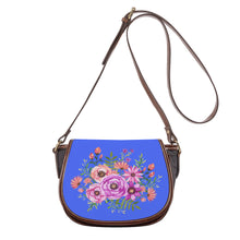 Load image into Gallery viewer, Ti Amo I love you - Exclusive Brand - Neon Blue - Floral Bouquet - Saddle Bag
