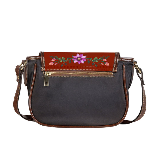 Ti Amo I love you - Exclusive Brand - Dark Red 2 - Floral Bouquet - Saddle Bag