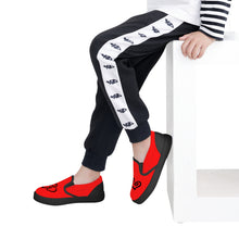 Load image into Gallery viewer, Ti Amo I love you - Exclusive Brand - Red - Double Black Heart -  Kids Slip-on shoes - Black Soles
