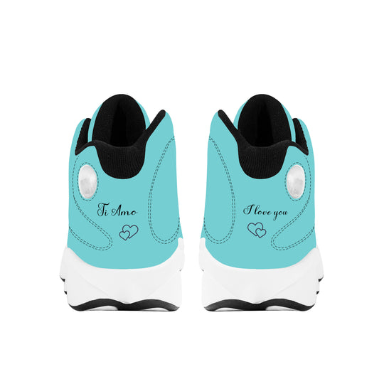 Ti Amo I love you  - Exclusive Brand  - Agate Blue - Mens / Womens - Unisex Basketball Shoes - Black Laces