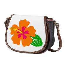 Load image into Gallery viewer, Ti Amo I love you - Exclusive Brand - White - Hawaiian Flower -  Saddle Bag
