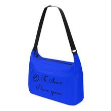 Load image into Gallery viewer, Ti Amo I love you - Exclusive Brand - Blue Blue Eyes - Double Black Heart with Logo -  Journey Computer Shoulder Bag
