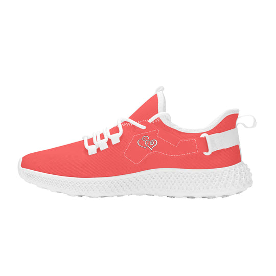 Ti Amo I love you - Exclusive Brand  - Persimmon - Double Heart - Womens Mesh Knit Shoes - White Soles