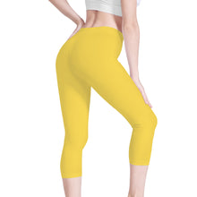 Load image into Gallery viewer, Ti Amo I love you - Exclusive Brand - Mustard Yellow - Angry Fish - Capri Yoga Leggings - Sizes XS-3XL
