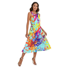 Load image into Gallery viewer, Ti Amo I love you - Exclusive Brand  - Color Splatter - Women&#39;s Sleeveless Dress With Diagonal Pocket - Sizes XS-2XL
