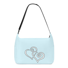 Load image into Gallery viewer, Ti Amo I love you - Exclusive Brand - Mabel Blue - Double White Heart - Journey Computer Shoulder Bag
